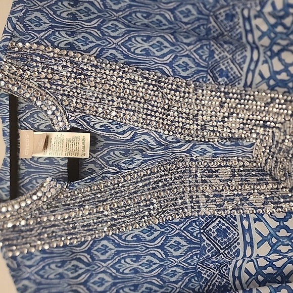 Chico’s Blue Embellished pullover tunic sz 3(16-18) - Picture 4 of 10